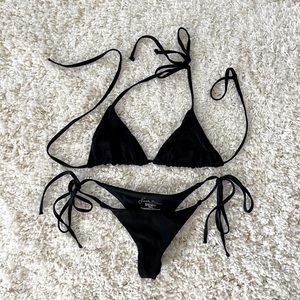 Frankie’s Bikinis Sky Top and Bottom Black Small
